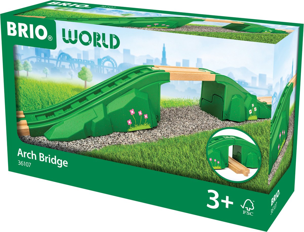 Pont en arc du monde Brio - accessoire de train classique - ensemble de 3 pièces