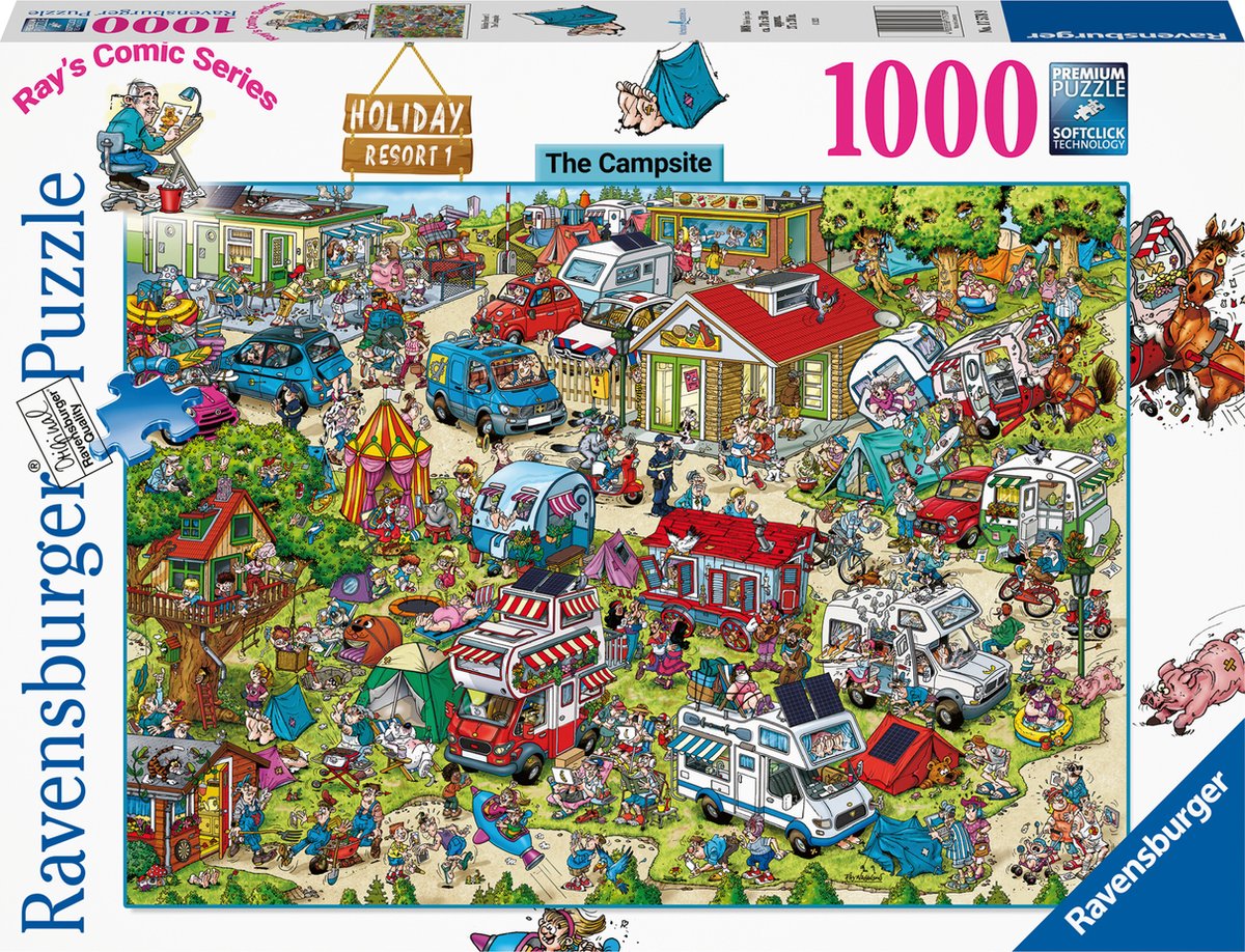 Ravensburger Ray's Comic Series - Village de vacances 1 : le camping - puzzle 1000 pièces