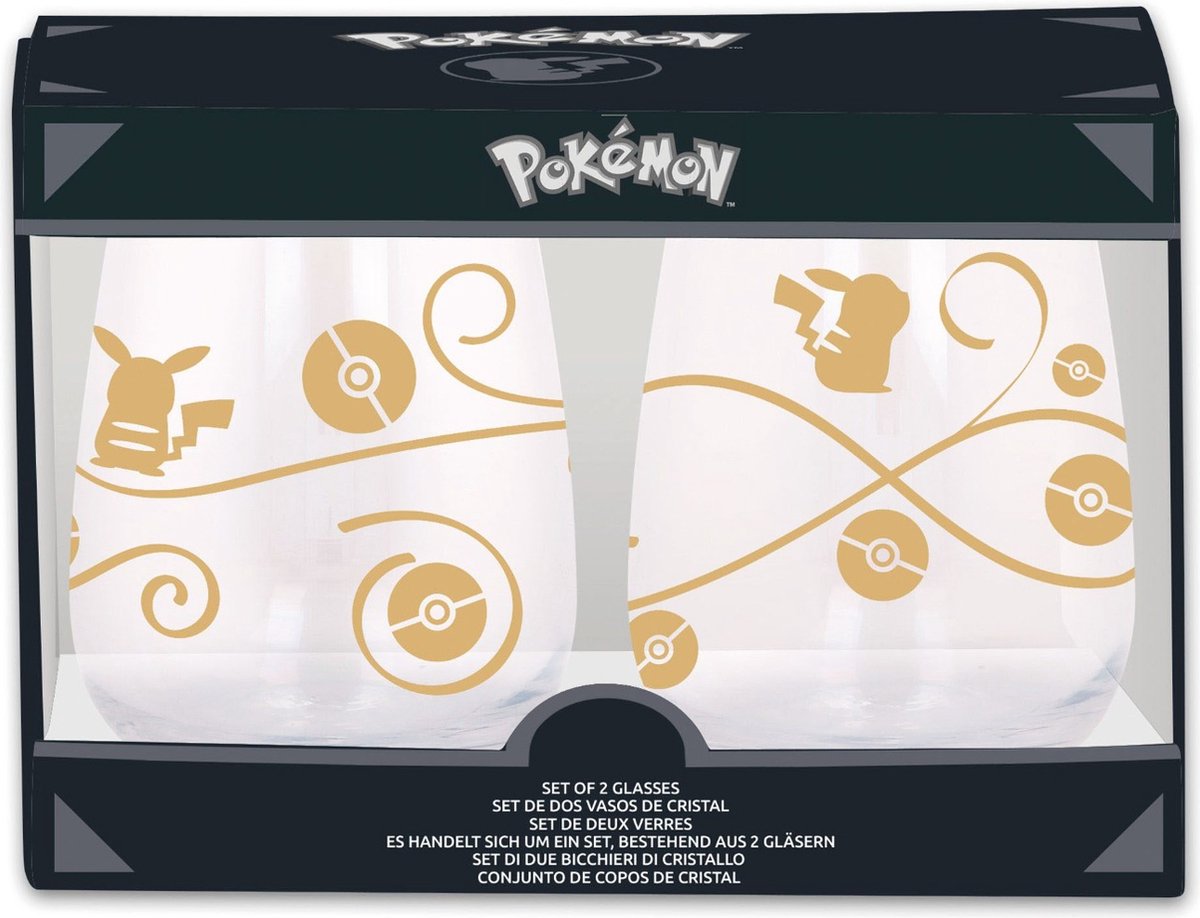 Pokémon Storline - pikachu - verres en cristal - pack de 2 -