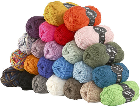 Fil de laine melbourne Creativ company, l: 92 m, 24x50 gr 1 boîte