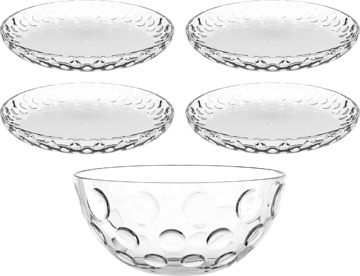Leonardo cuisine ensemble de bols et assiettes optic - 5 pièces