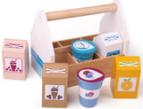 Jouets Bigjigs - caisse de produits laitiers en bois