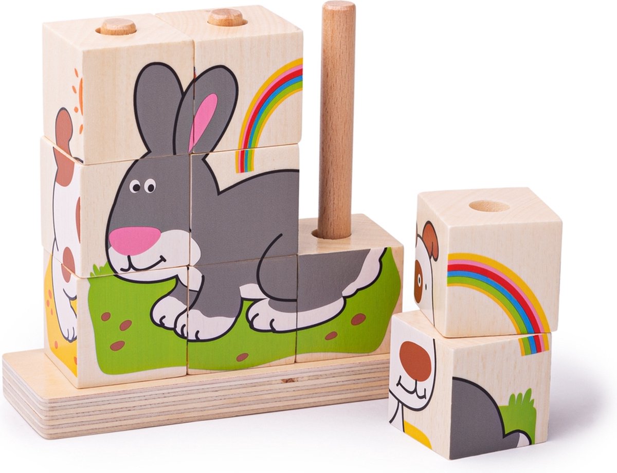 Blocs à empiler pour animaux de compagnie Bigjigs.
