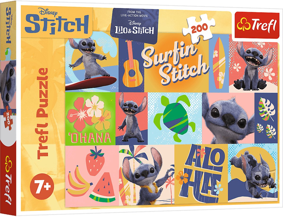 Puzzle Trefl Disney Stitch le film - 200 pièces - aventures hawaïennes.
