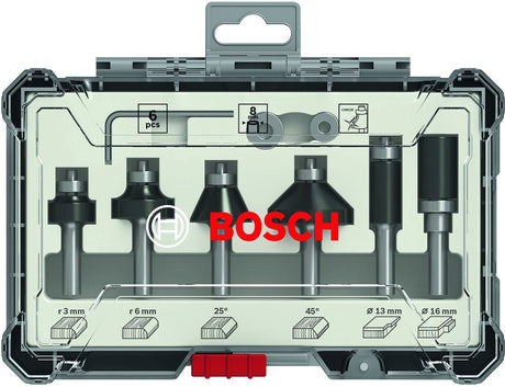 Jeu de coupe-bordures et moulures Bosch 6 pcs. 1 jeu de bordures à 4 tiges (2607017470) pour toupies