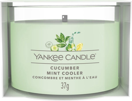 Bougie votive remplie de bougie Yankee - refroidisseur de menthe concombre - 10 heures de combustion - 1 pièce