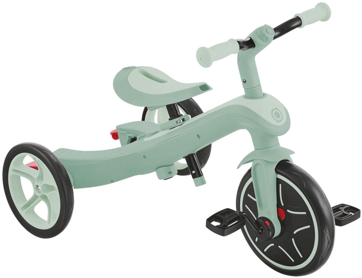 Tricycle Globber - tricycle 4 en 1 en éco pistache - vert - cabriolet 4en1 - avec barre de poussée - de 10 mois à 5 ans