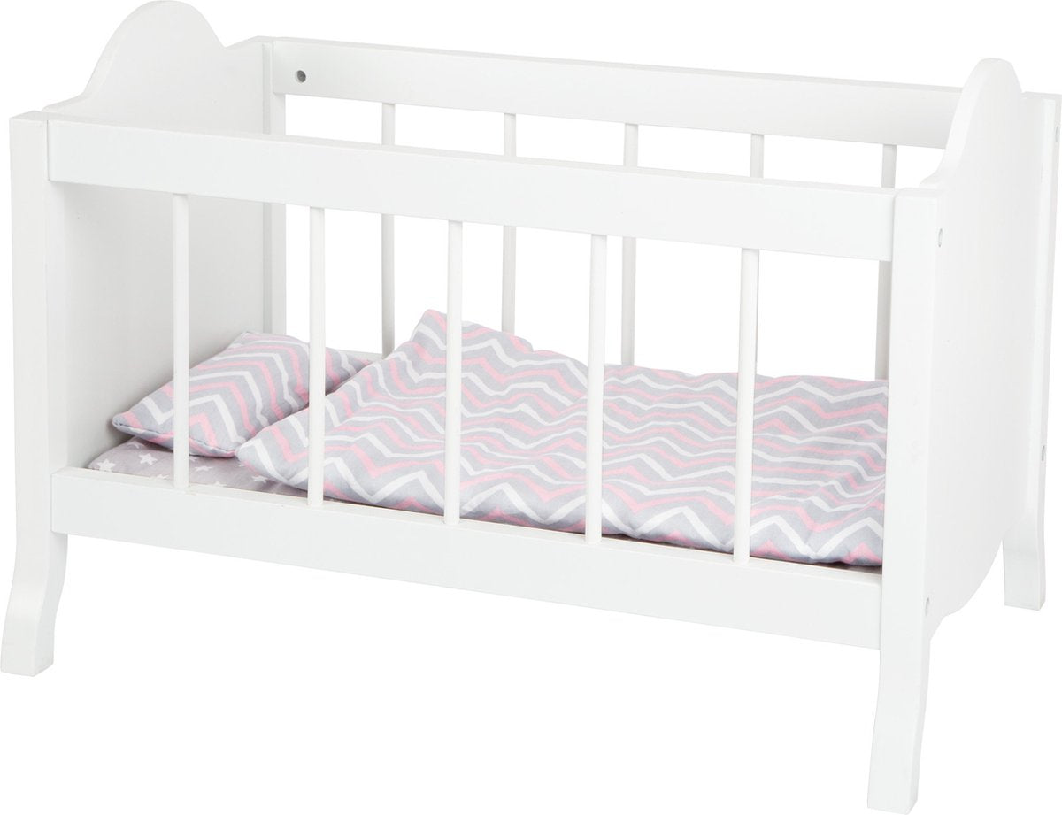 Lit de poupée Small Foot avec literie junior 50 x 30 cm bois blanc