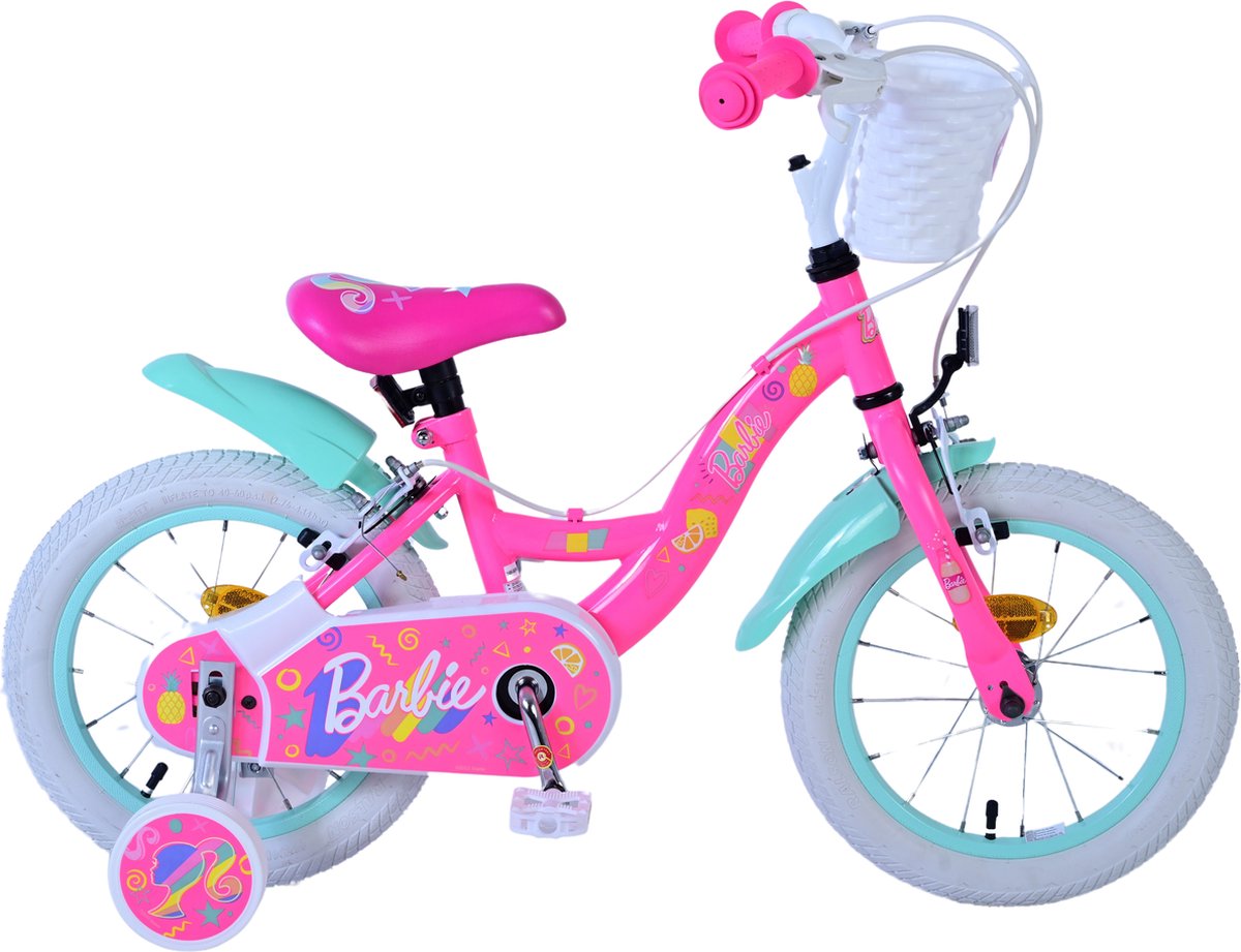 Barbie Children's Bicycle - Girls - 14 pouces - Pink - deux freins à main