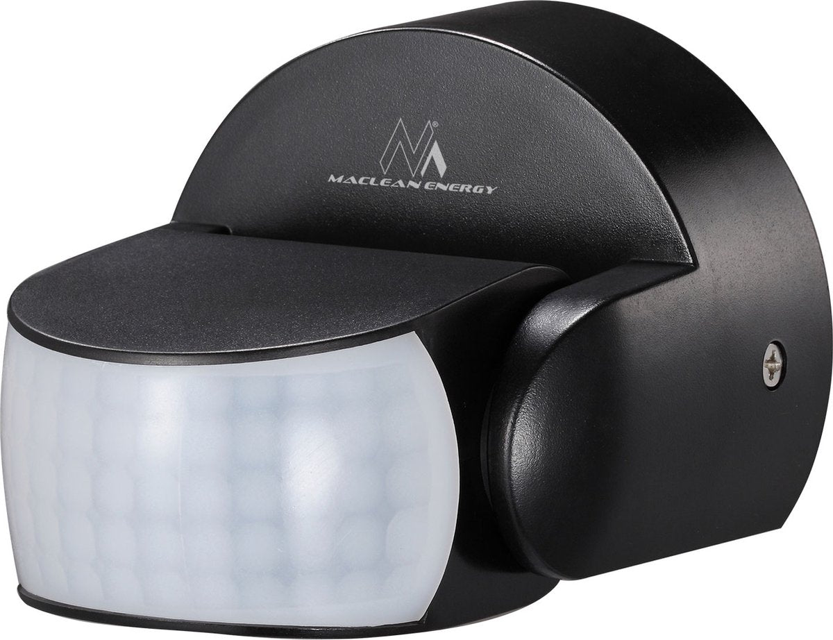Maclean - détecteur de mouvement pir infrarouge - ip65 - noir - portée 12m - 600 1200w - mce468 b