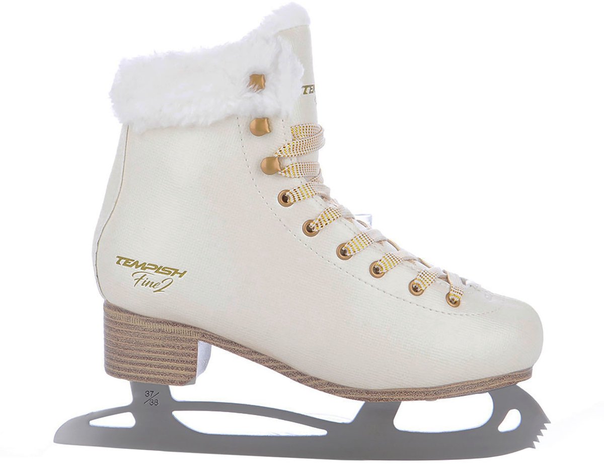 Tempish – fine ii – patins artistiques – patinage sur glace femme – beige – support de cheville renforcé cuir artificiel de qualité supérieure – taille EU 36