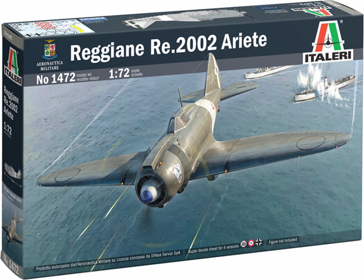 Maquette avion Italeri - 1472 reggiane re.2002 ariete - avion à hélice plastique - 1:72 - modélisme