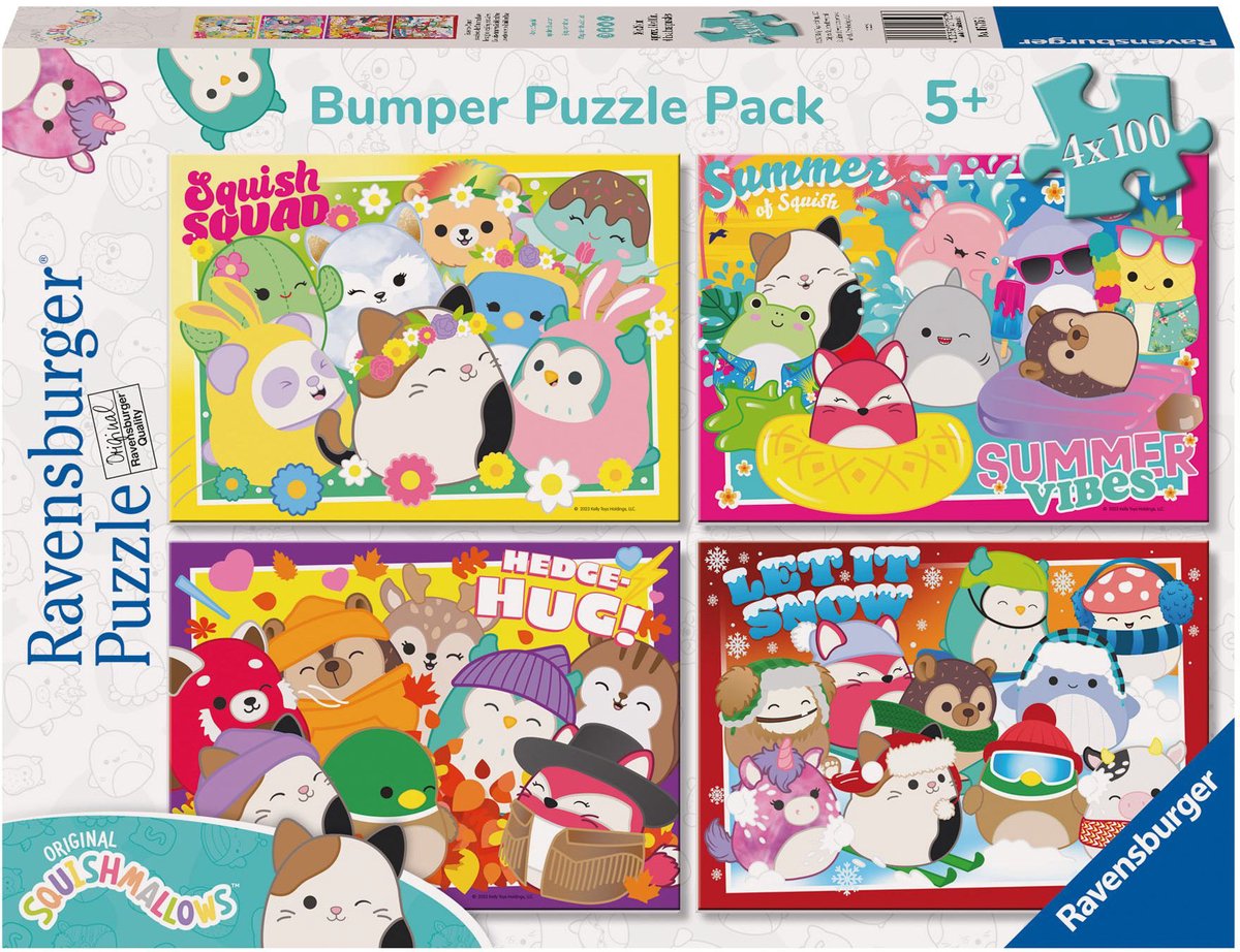 Ravensburger puzzle squishmallows 4 en 1 100 pièces