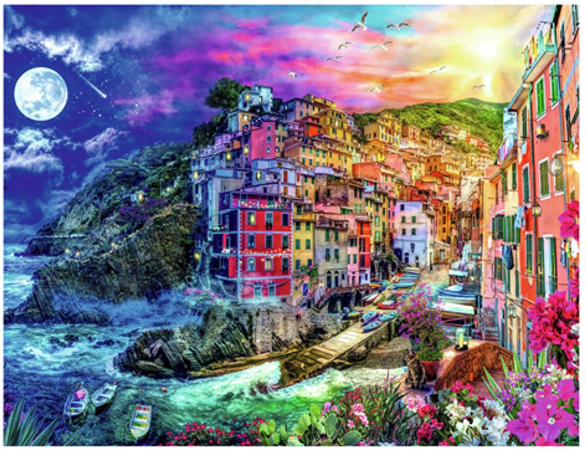 Puzzle Ravensburger Cinque Terre - Puzzle coloré 2000 pièces.