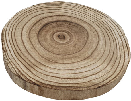 Disque d'arbre de décoration Playwood bois de paulownia brûlé, ø 20cm