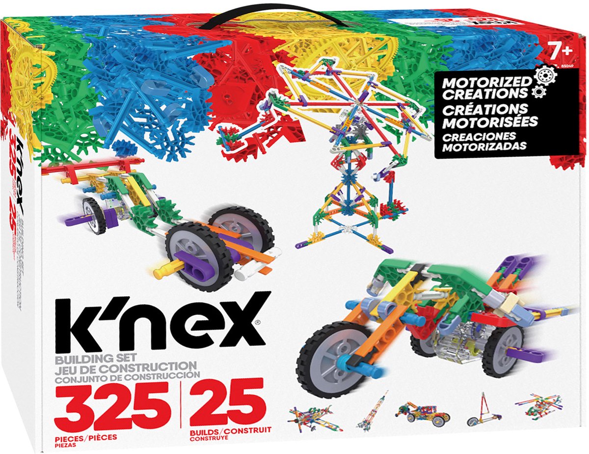 Jeu de construction K'nex jouets de construction motorisés 25 modèles 325 pièces.