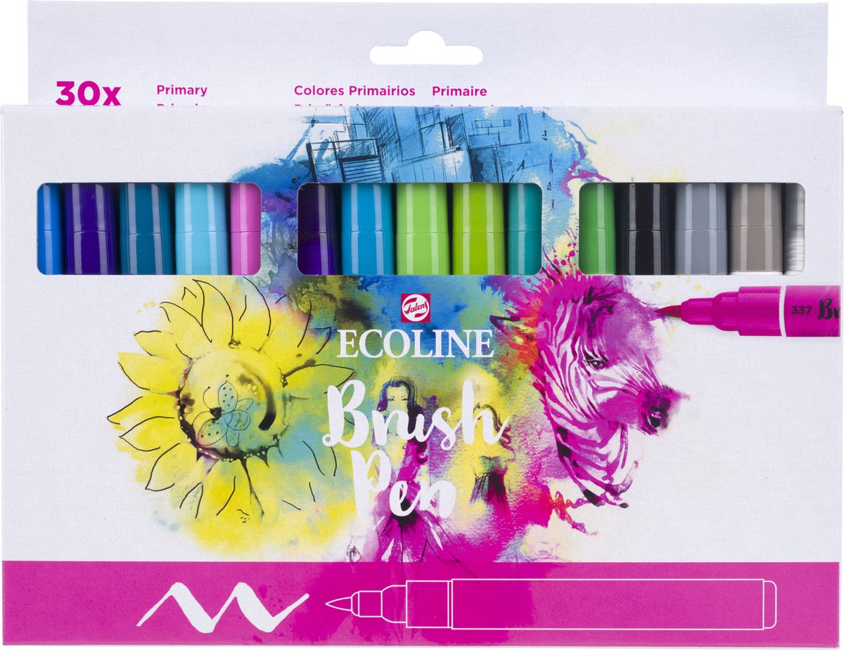 Ensemble de stylos pinceaux Ecoline primaire | 30 couleurs