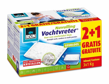 Bison absorbeur d'humidité ultra recharge 3x1k