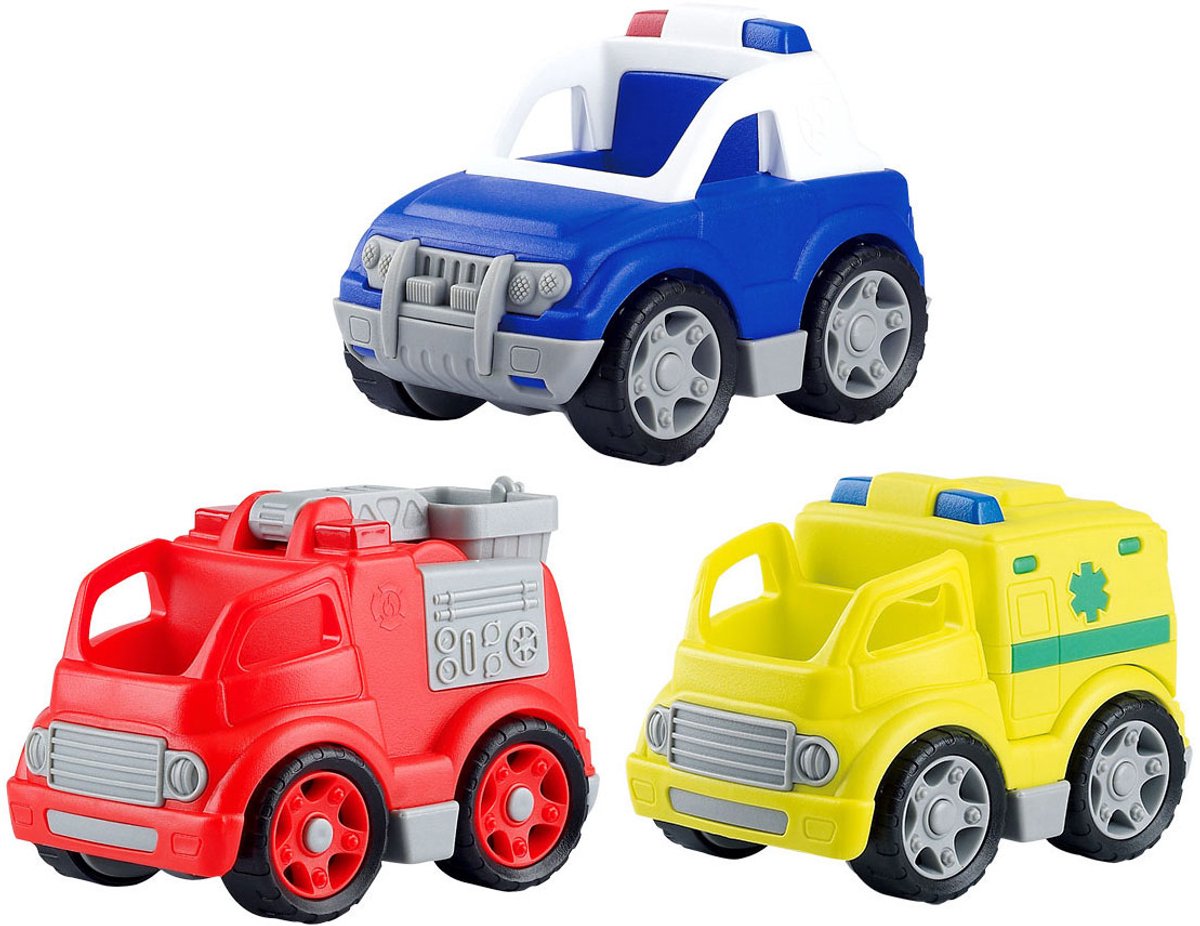 Véhicules de service d'urgence biosourcés Playgo - 3 pcs.