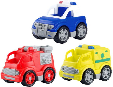 Véhicules de service d'urgence biosourcés Playgo - 3 pcs.