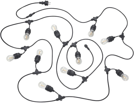 Rl live your light reality chaîne - cordon lumineux - noir mat - incl. 10x e27 1 w - ne convient pas pour variateur externe - montage mural et plafond - éclairage extérieur - ip44