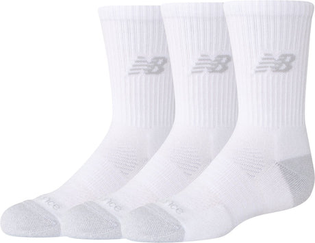New Balance Youth Active Crew Chaussettes Lot de 3 chaussettes de sport unisexes - Blanc