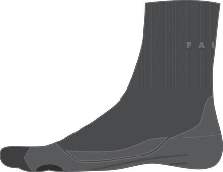 Falke tk2 chaussettes de marche courtes anti-ampoules en laine épaisse matière fonctionnelle hommes gris - taille 42-43