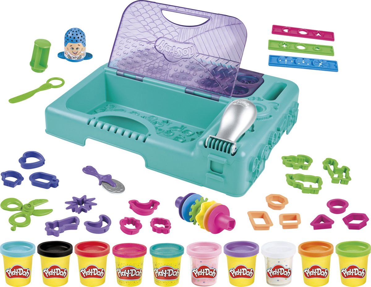 Play-doh play-do, studio créatif avec plus de 30 outils et 10 pots de pâte à modeler - les classiques