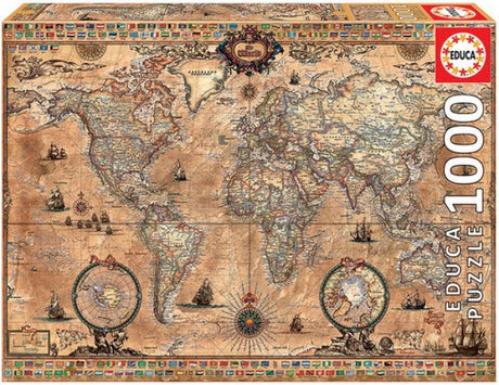 Educa - carte du monde antique - 1000 pièces - puzzle