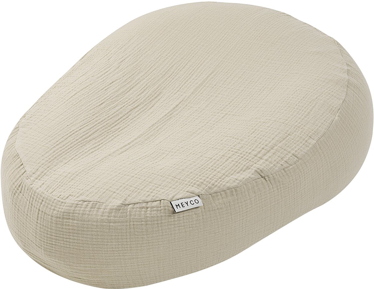 Meyco baby uni relax housse pour coussin d'allaitement - hydrophile prélavé - sable