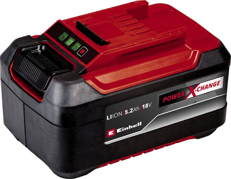 Batterie Einhell 5,2 Ah plus - Power X-Change - 18 V Li-Ion - Max. puissance : 1260 w - système de gestion active de la batterie - technologie plus : plus de puissance