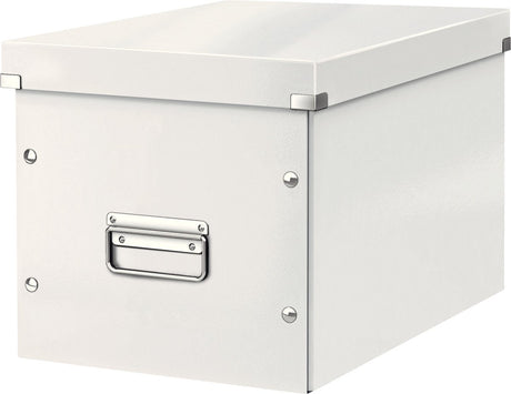 Grande boîte de rangement Leitz wow click store cube - 80 % carton recyclé - 32 x 31 x 36 cm (LxHxP) - blanc