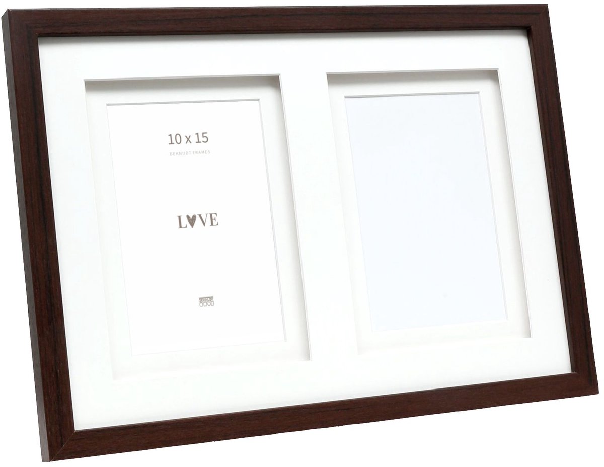 Deknudt frames multifotolijst - bruin - passe-partout - 2 foto's 10x15