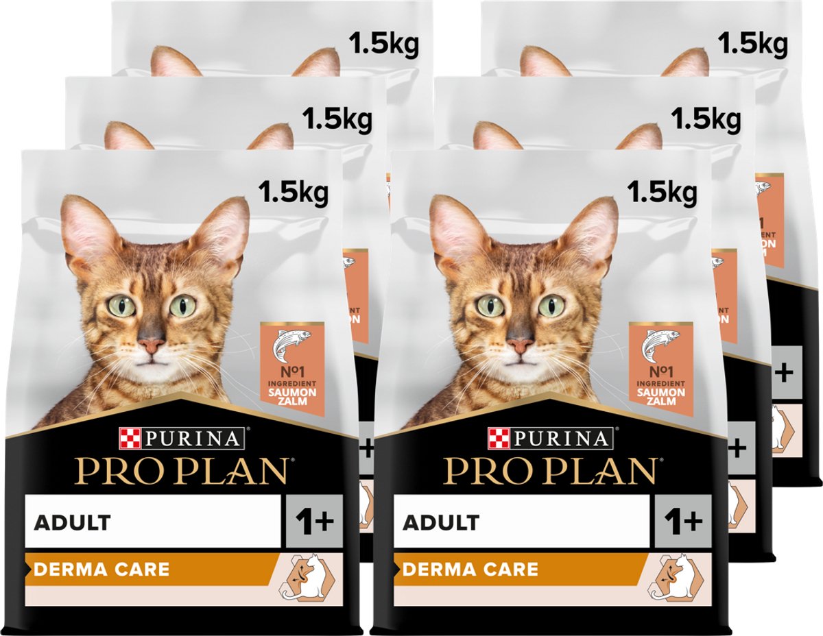 Pro plan soin dermique élégant adulte - saumon - 6 x 1,5 kg