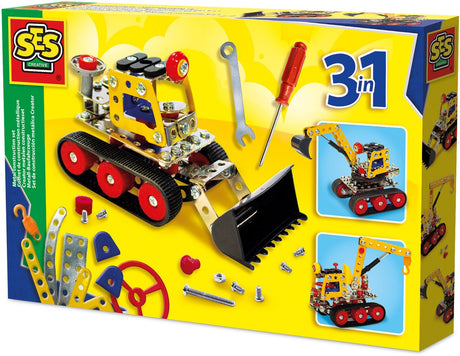 Ses creative - jeu de construction en métal - véhicules de construction - jouets éducatifs - 3 en 1 - stimule la créativité - connaissances techniques - constructeurs coriaces - fabriqué en Hollande - à partir de 7 ans