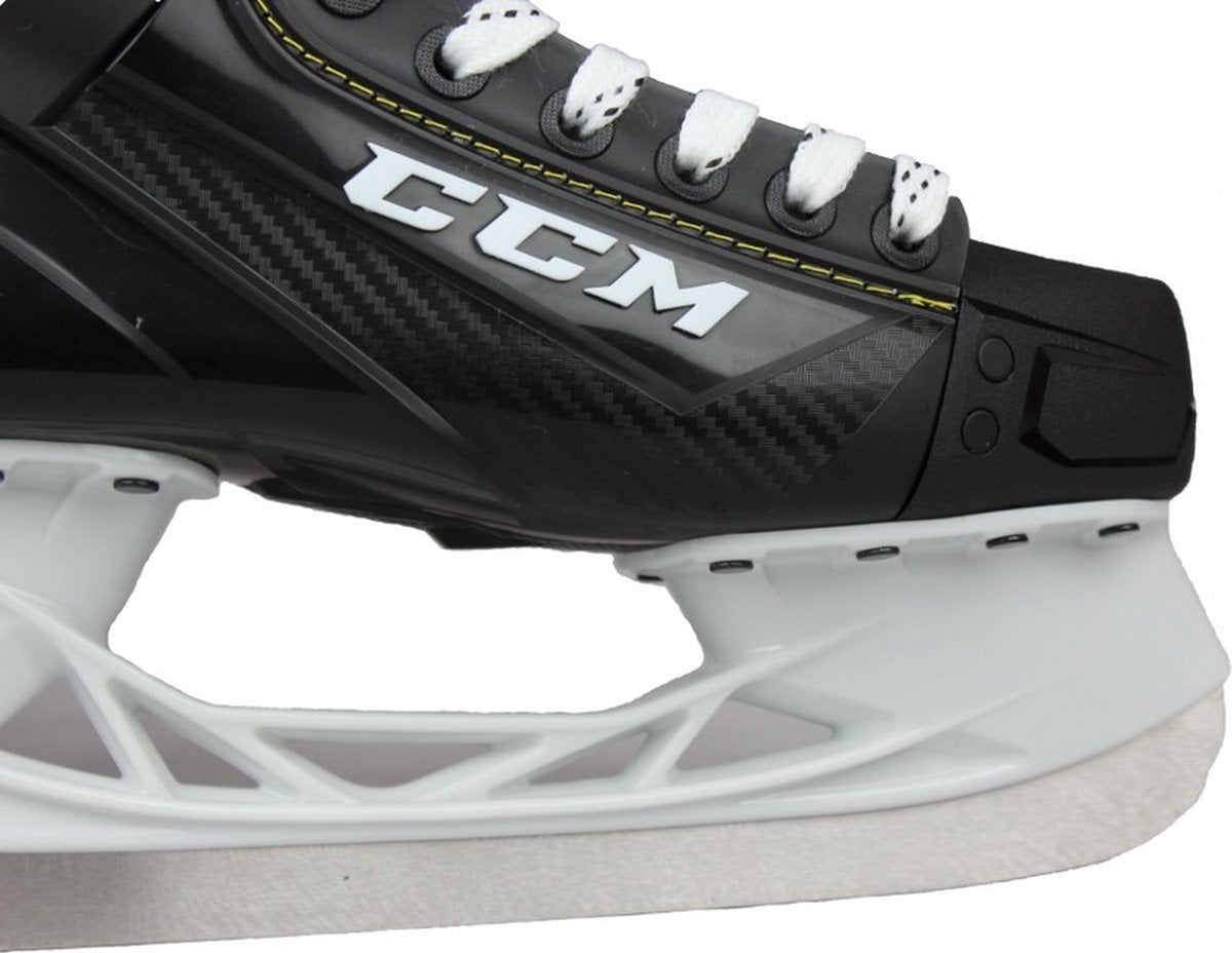 Ccm – supertacks 9355 – patins de hockey sur glace – patins hommes – adultes – noirs – support renforcé speedblade en acier inoxydable – coupe régulière – taille eu 48