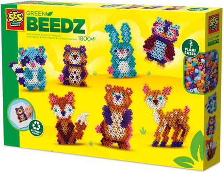 Ses creative ses green beedz - set de perles thermocollantes animaux de la forêt