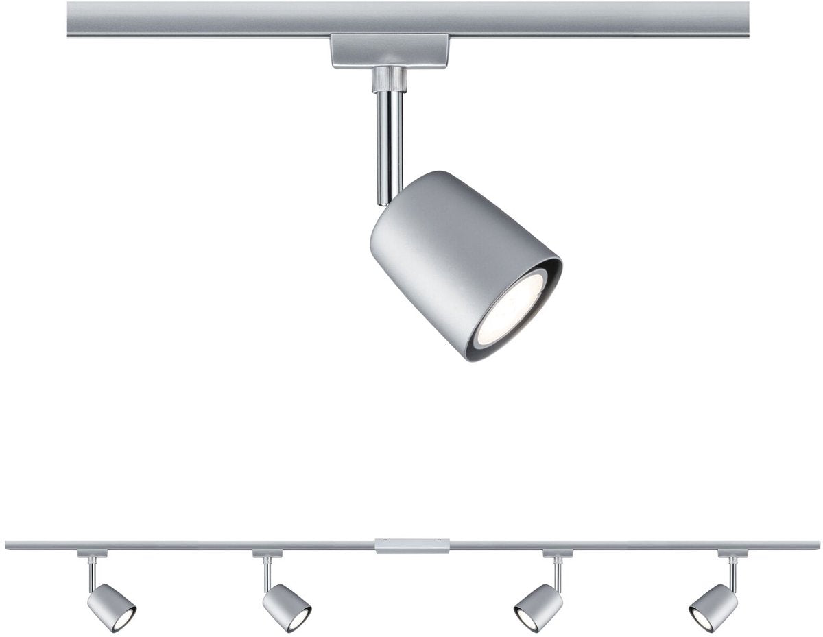 Paulmann urail rail spot cover starter set gu10 max. 4x10w dimmable 230v chrome mat, chrome