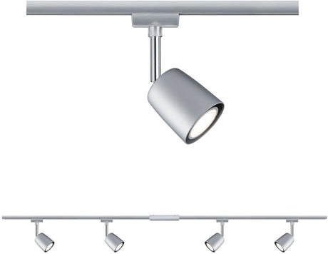 Paulmann urail rail spot cover starter set gu10 max. 4x10w dimmable 230v chrome mat, chrome