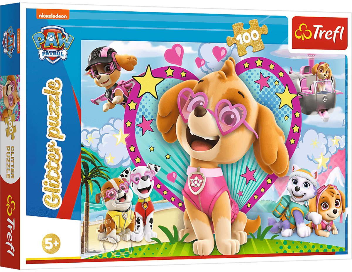 Trefl Paw Patrol Puzzle à paillettes - 100 pièces - à partir de 5 ans