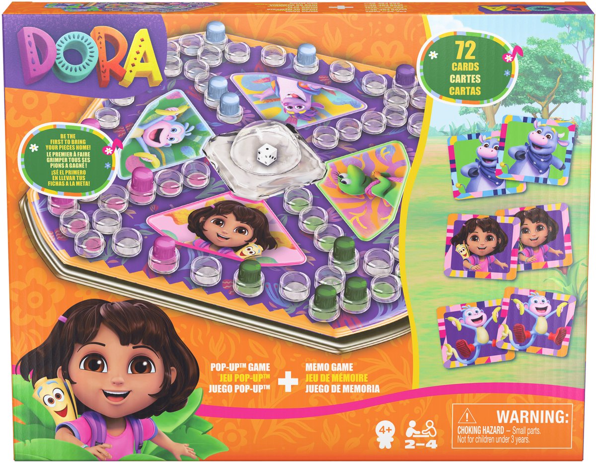 Spin Master Games Spin Master Dora Memo Game et Popup Game - Jeu éducatif pour enfants.