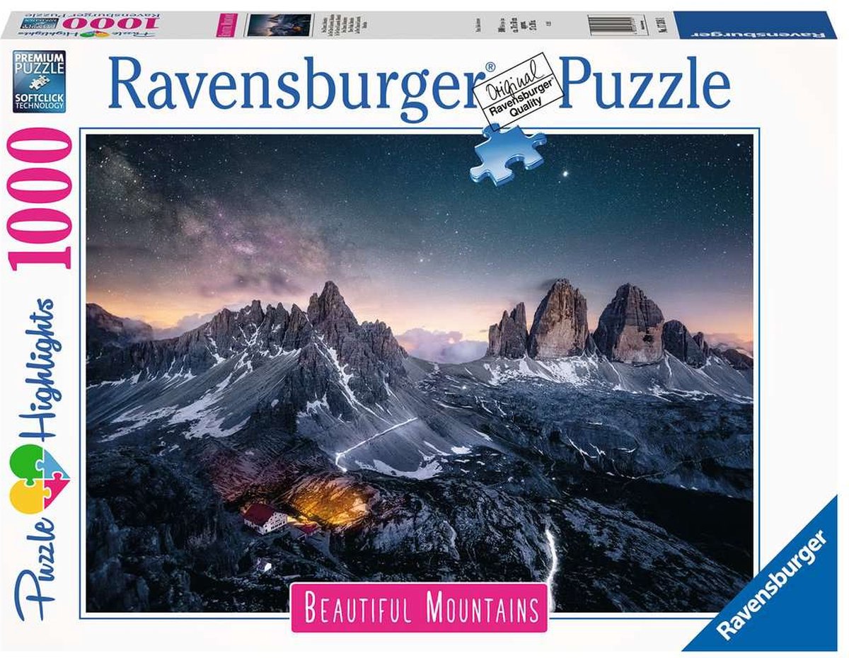 Ravensburger puzzle trois phrases, dolomites - puzzle - 1000 pièces