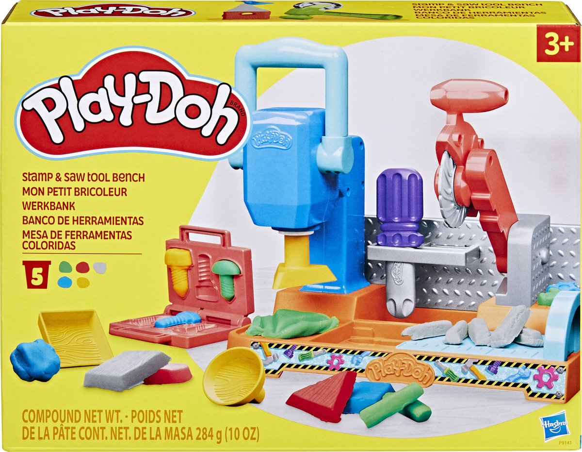Play-doh ensemble de jeu d'estampage et de sciage - pâte à modeler - outils pour enfants
