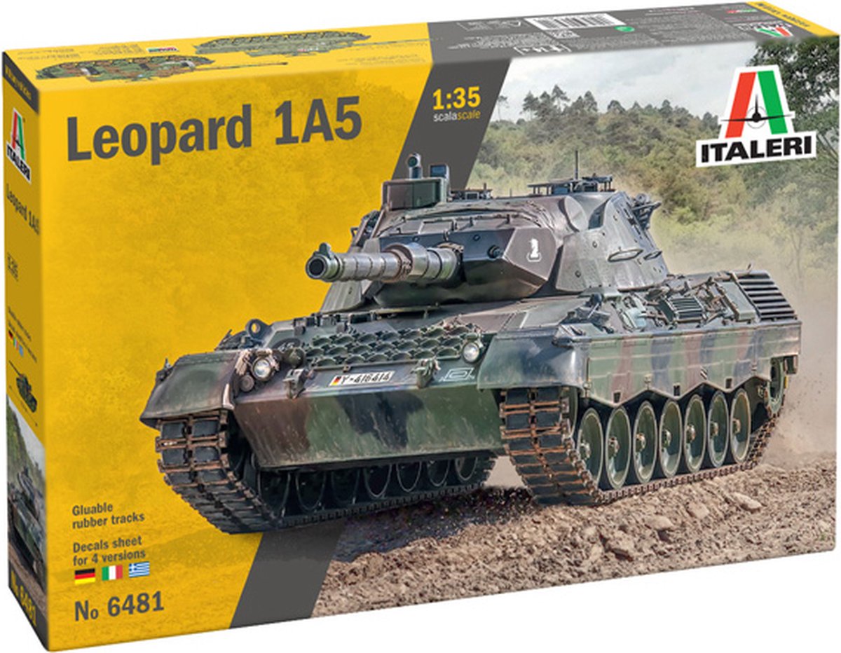 Kit de maquette Italeri véhicules militaires - 6481 char léopard 1a5 en plastique - 1:35 - modélisme