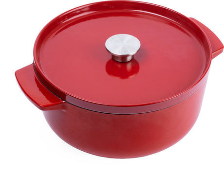 Poêle Kitchenaid 22cm - fonte émaillée - rouge empereur - ronde