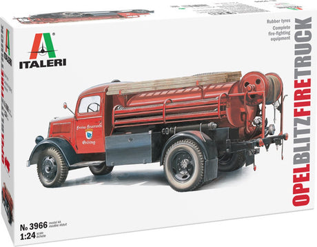 Kit de construction de maquettes Italeri camions - 3966 camion de pompiers opel blitz - camion en plastique - 1:24 - modélisme