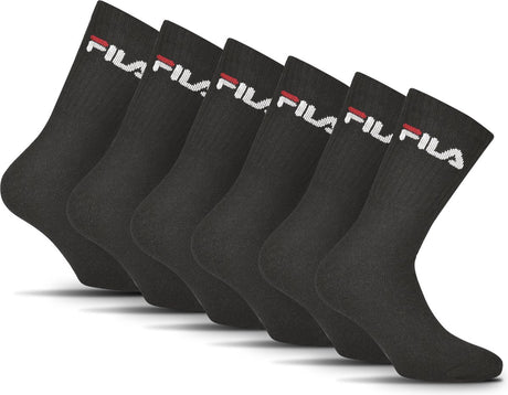 Chaussettes de sport Fila Tennis - taille 39 42 - paquet de 6 - noir