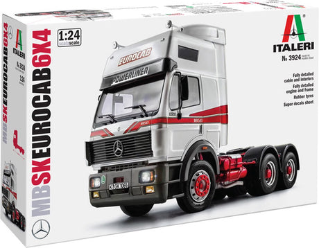 Kit de construction de modèles Italeri camions - 3924 mercedes-benz sk eurocab 6x4 plastique - 1:24 - construction de modèles