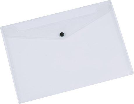 Dossier de documents Q-connect, a5, pp transparent, fermeture à bouton-poussoir, 12 pièces