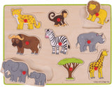 Bigjigs Wooden Nick Puzzle Safari, 9dlg.